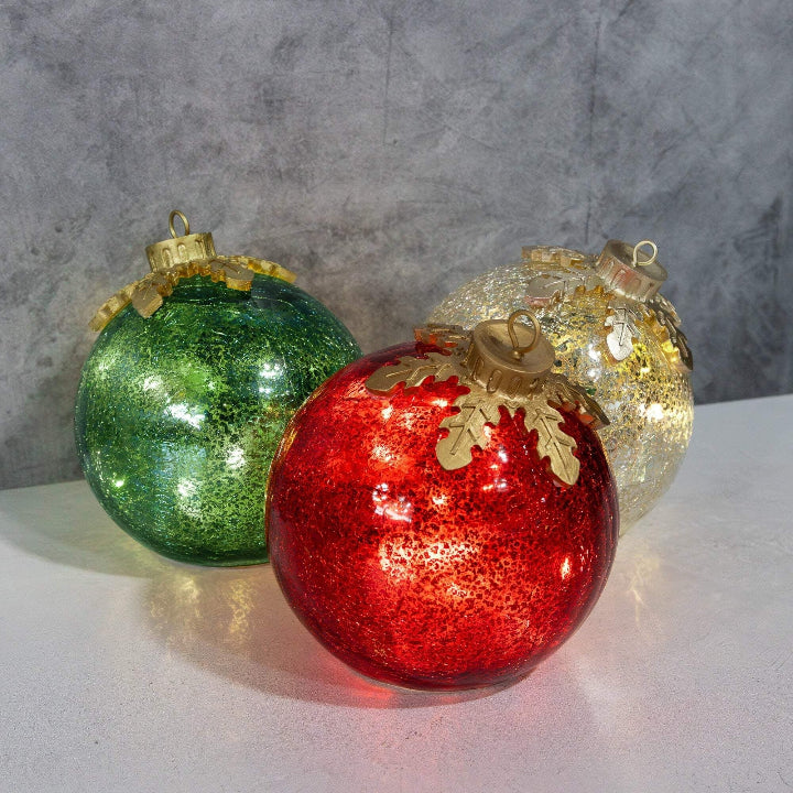 Glas-Tischdekoration Weihnachten Set mit 3 Stück — Fügen Sie jedem Tisch funkelnden Zauber hinzu