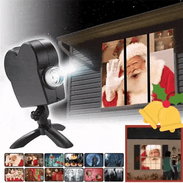 Weihnachts- und Halloween-Projektor mit Leinwand