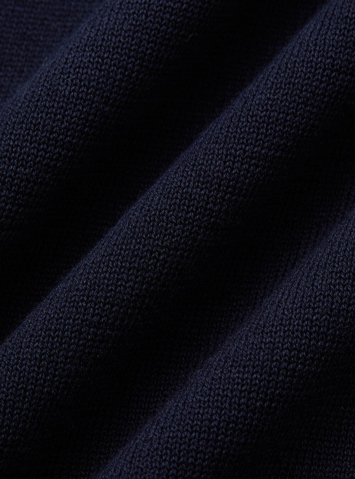 Polo ohne Knöpfe - Marineblau