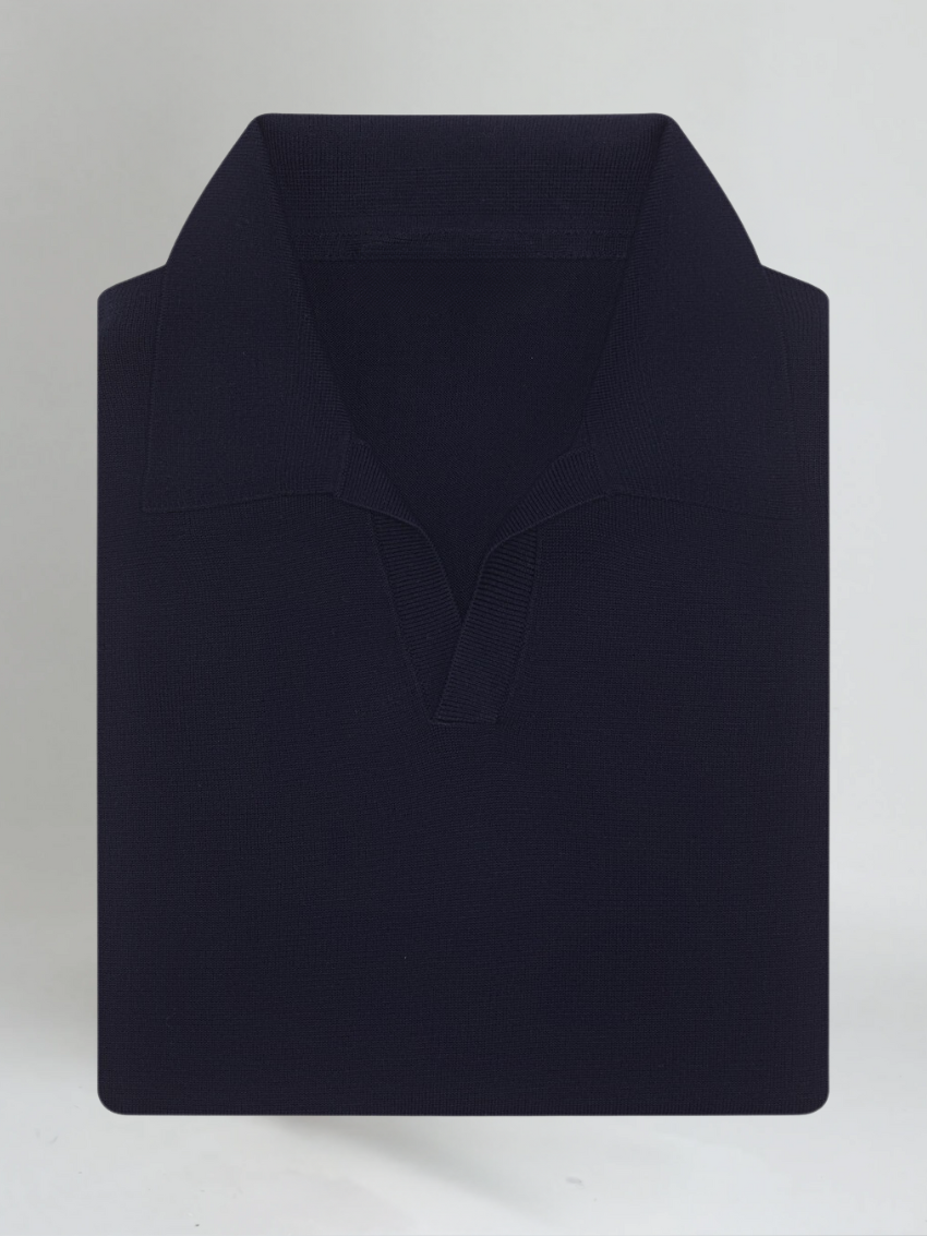 Polo ohne Knöpfe - Marineblau