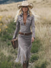 Sophia™ | Retro Wildleder Midikleid mit Fransen – Vintage Western Eleganz