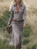 Sophia™ | Retro Wildleder Midikleid mit Fransen – Vintage Western Eleganz