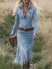 Sophia™ | Retro Wildleder Midikleid mit Fransen – Vintage Western Eleganz