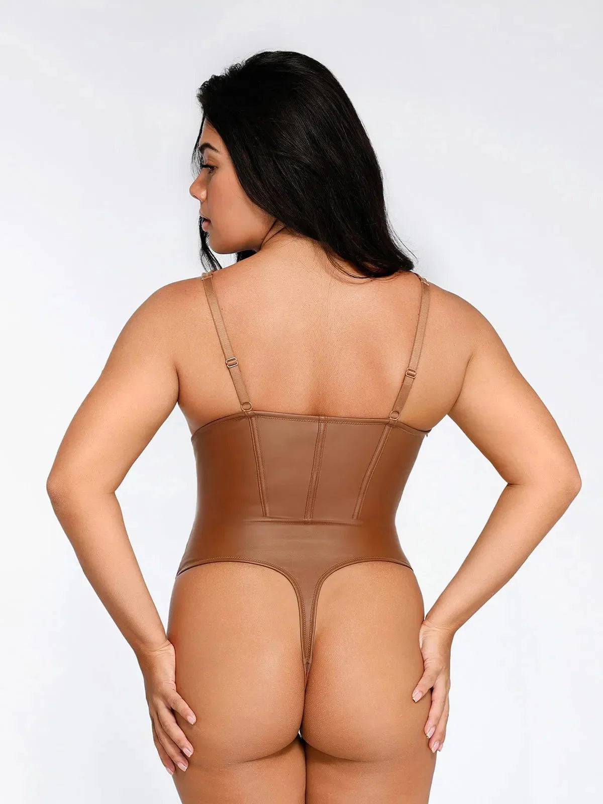 Shapewear Kunstleder Sanduhr Korsett Bodysuit