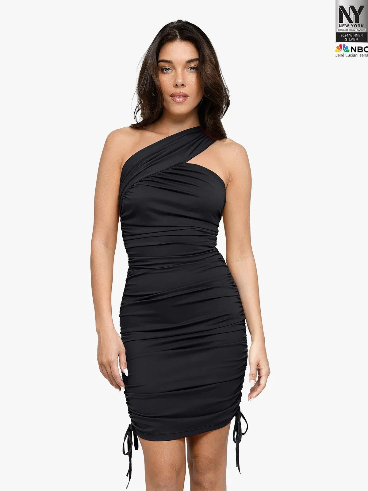 Bluetag kühlendes Shapewear Ein-Schulter Ruchlicher Bodycon-Kleid