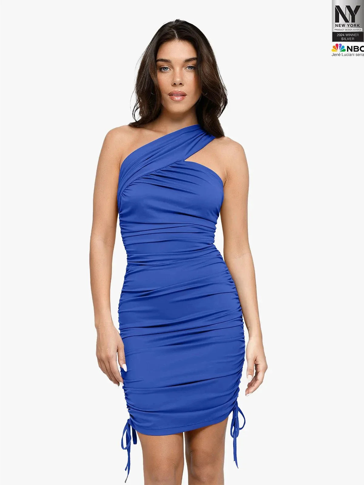 Bluetag kühlendes Shapewear Ein-Schulter Ruchlicher Bodycon-Kleid