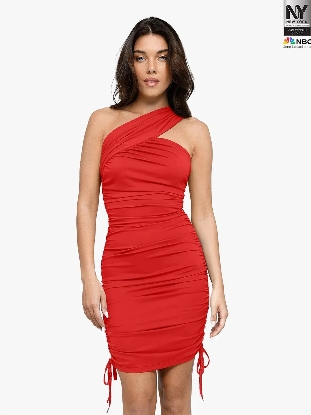 Bluetag kühlendes Shapewear Ein-Schulter Ruchlicher Bodycon-Kleid