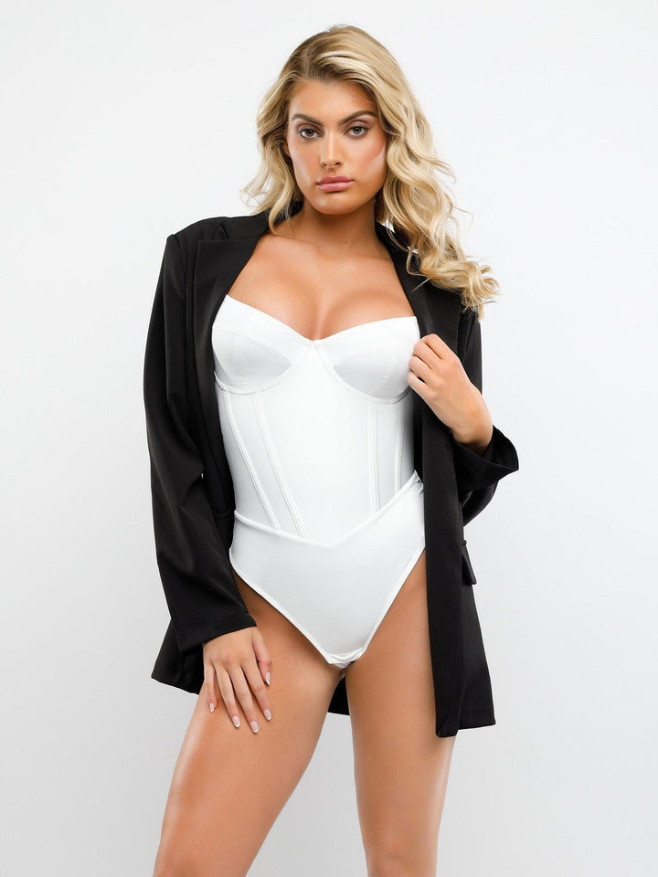 Formender Big-Peace-Korsett-Maxikleid oder Tanga-Body