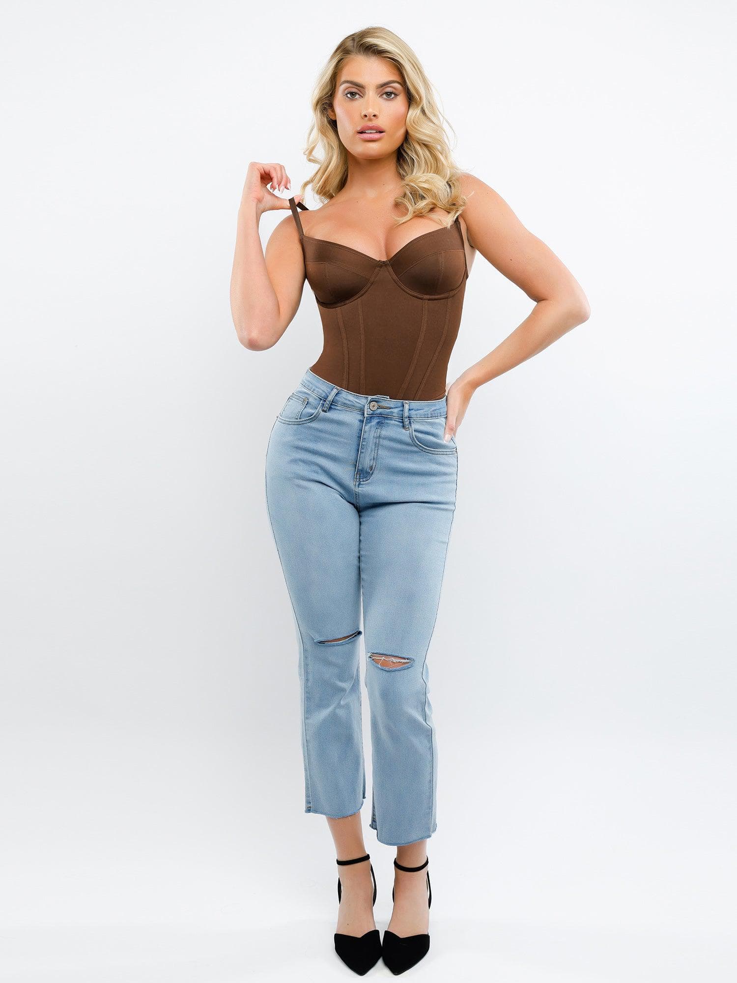 Formender Big-Peace-Korsett-Maxikleid oder Tanga-Body