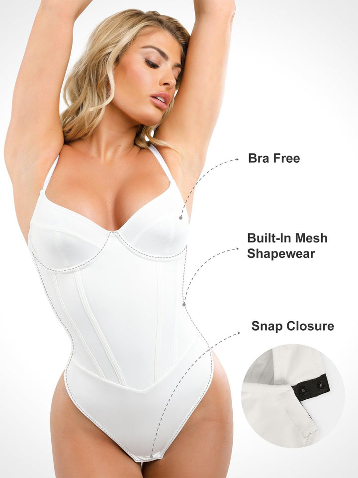 Formender Big-Peace-Korsett-Maxikleid oder Tanga-Body
