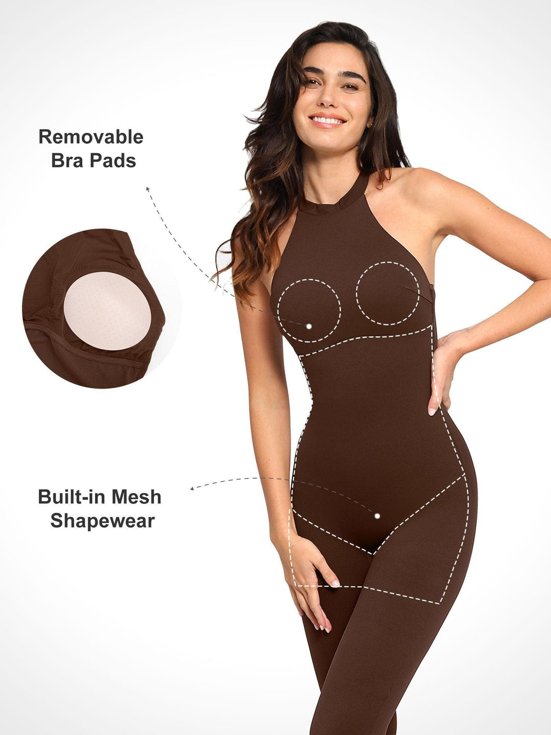 Integriertes Shapewear-Halter-Overall Oder Romper