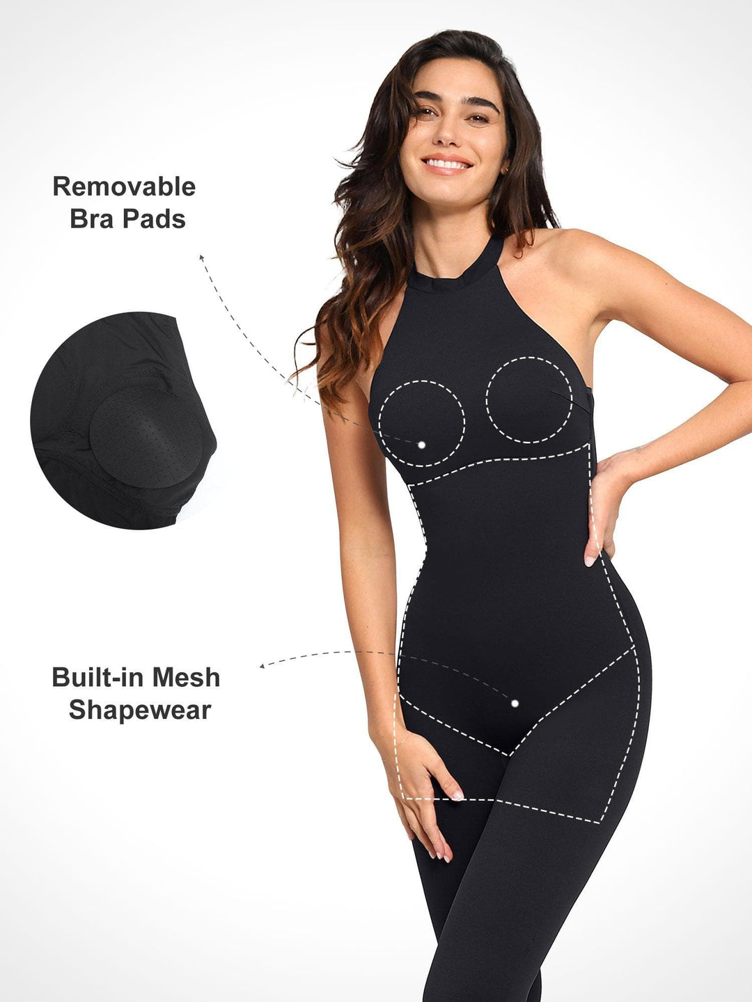 Integriertes Shapewear-Halter-Overall Oder Romper