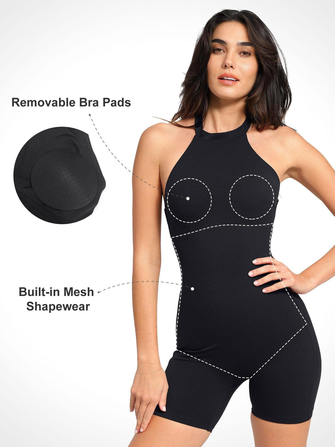 Integriertes Shapewear-Halter-Overall Oder Romper
