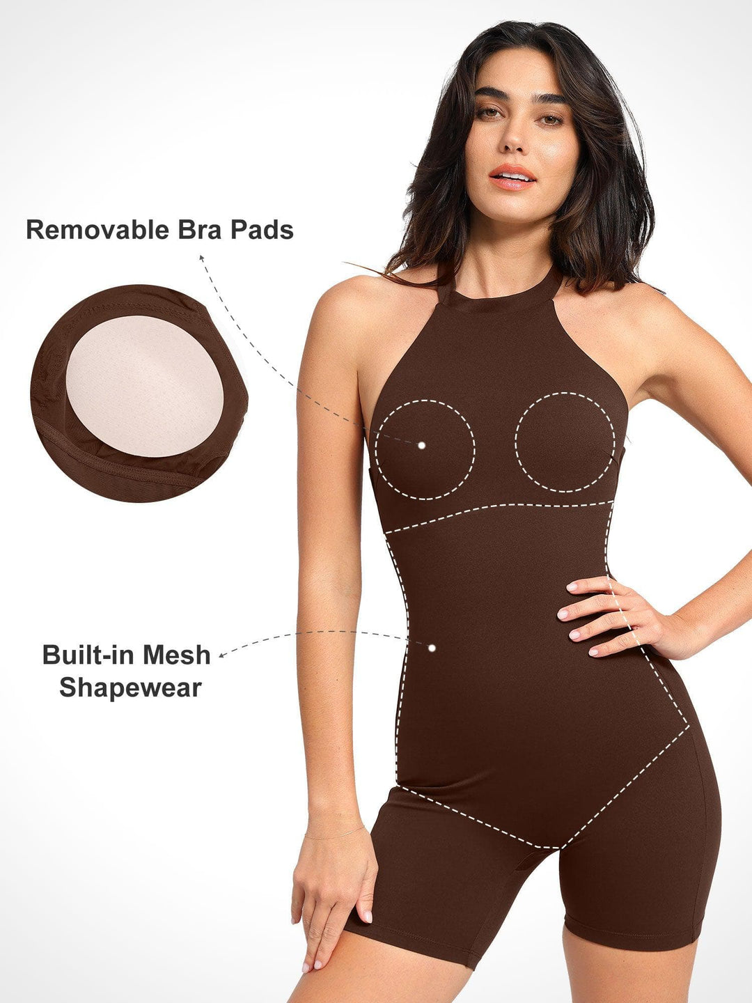 Integriertes Shapewear-Halter-Overall Oder Romper
