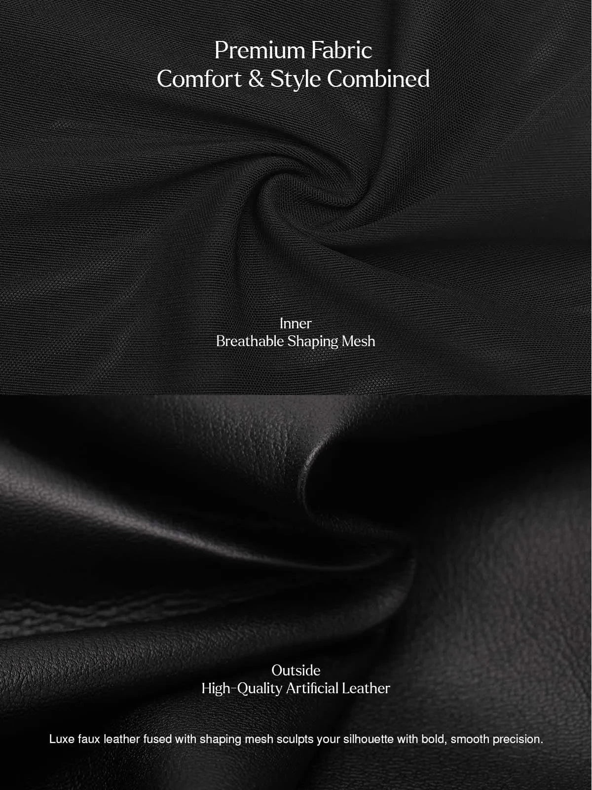 Faux-Leder-hohe Taille Weite Bein Hose