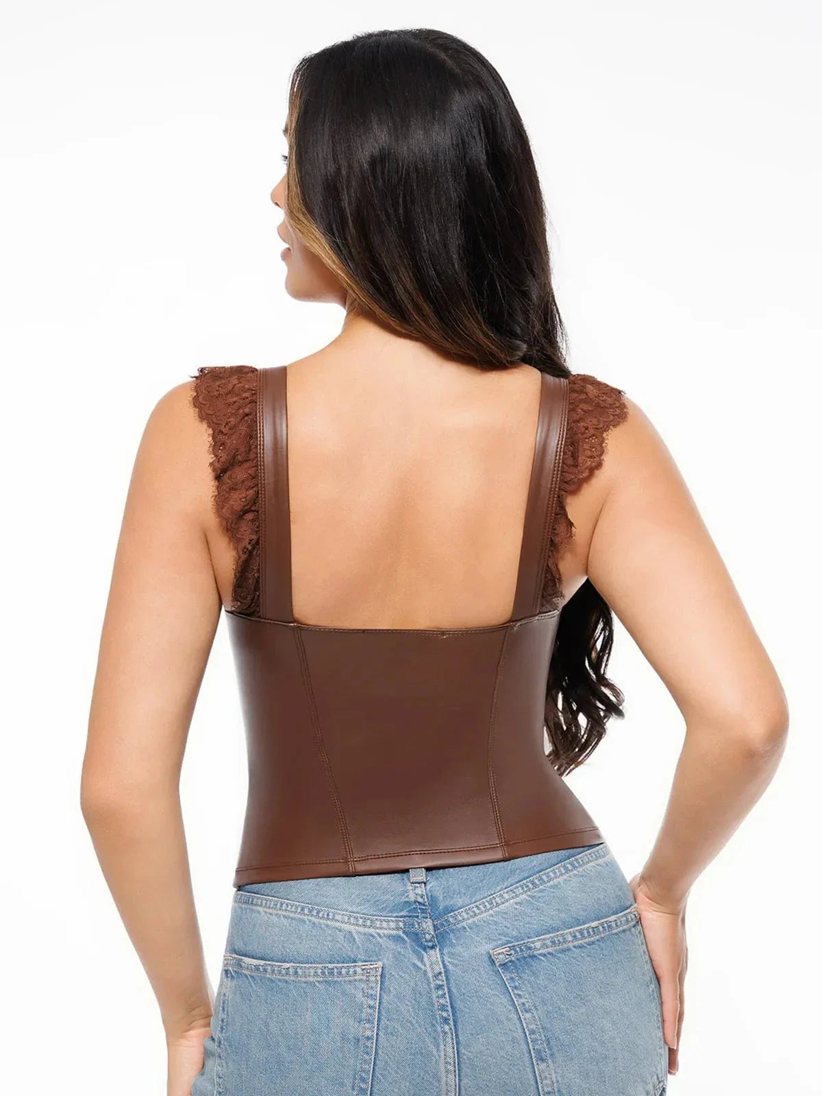 Spitzenbesetztes formendes Spaghetti-Top