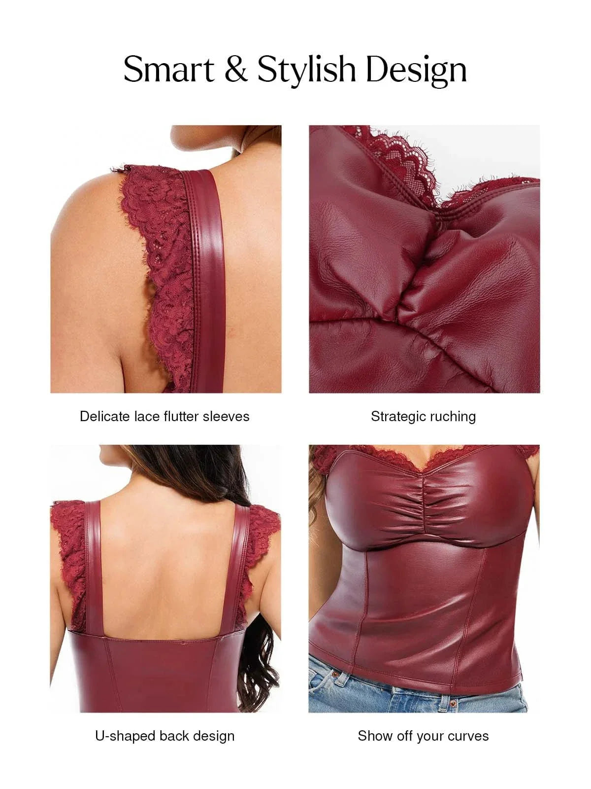 Spitzenbesetztes formendes Spaghetti-Top