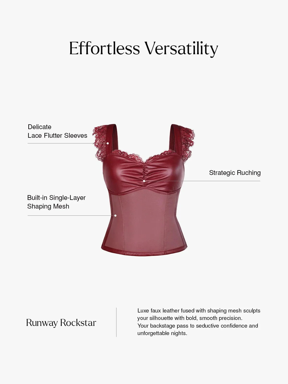 Spitzenbesetztes formendes Spaghetti-Top