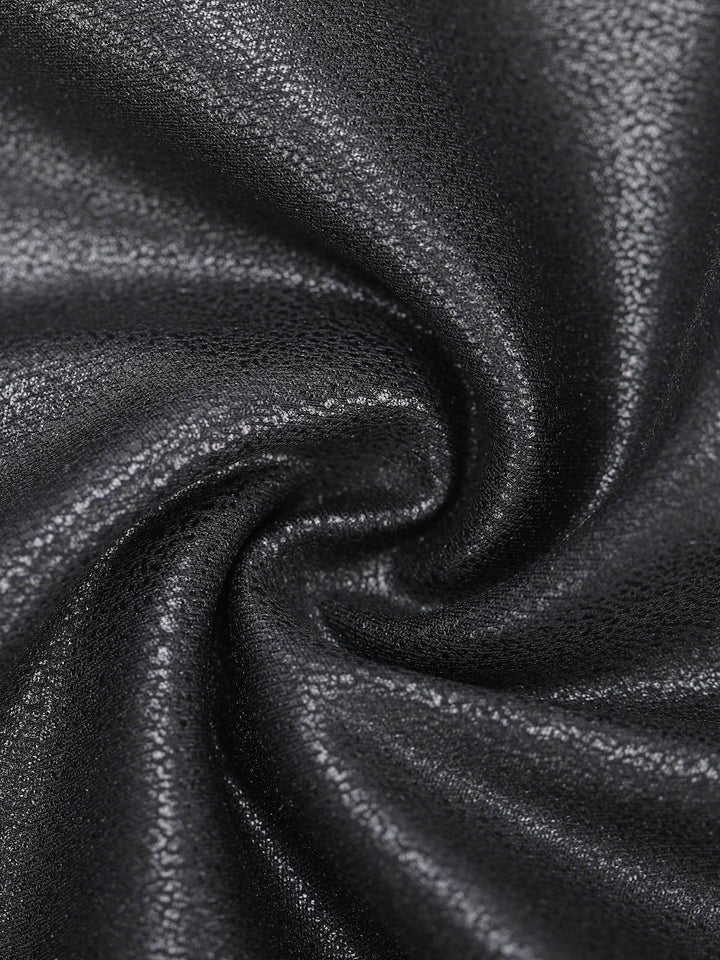 Shapewear Langärmeliges Body mit V-Ausschnitt aus Kunstleder formend