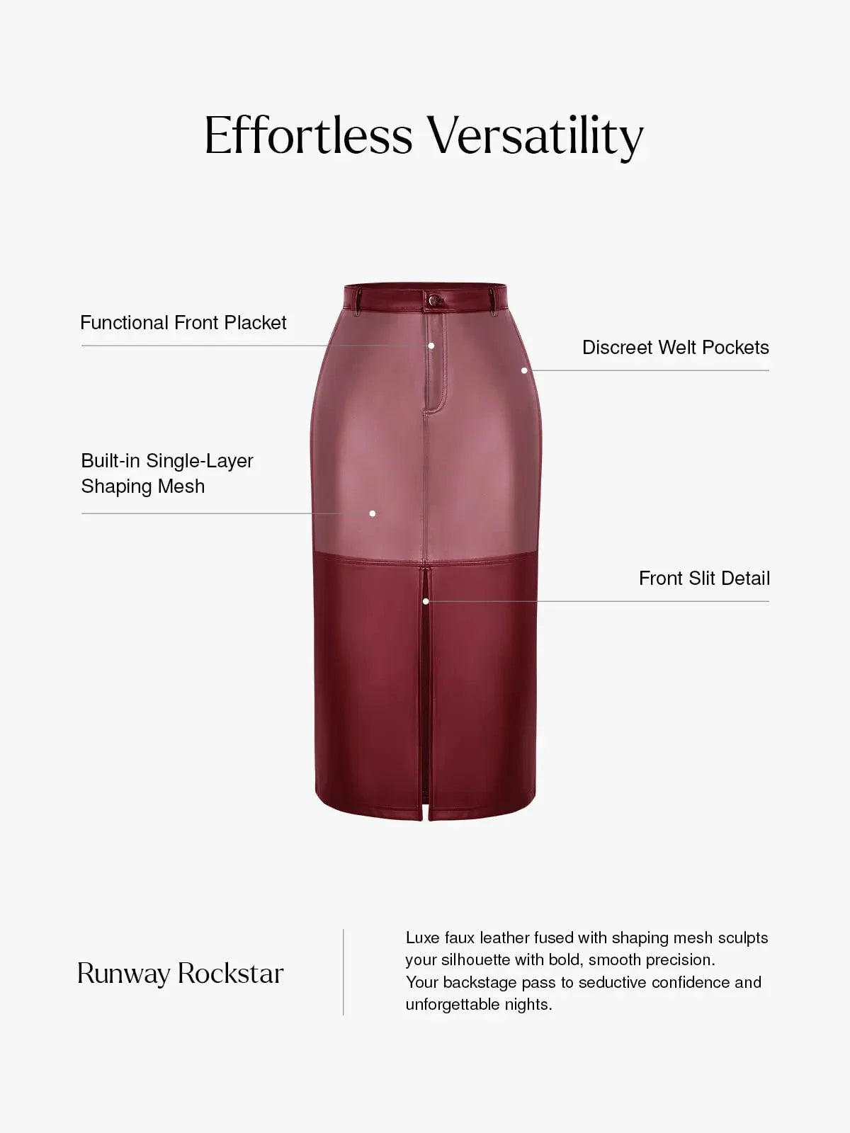 Geschnittene Kunstleder-Kontur-Rock