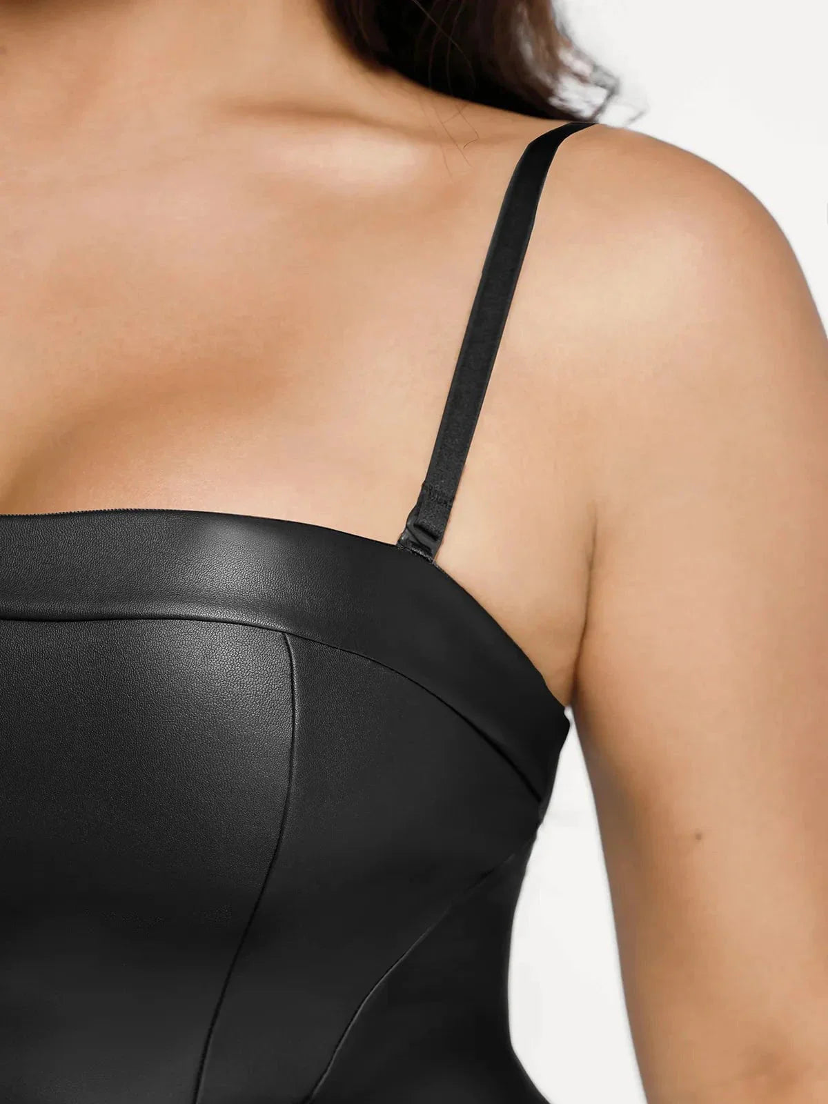 Shapewear Kunstleder Korsett Oberteil Schlankmachendes Overall