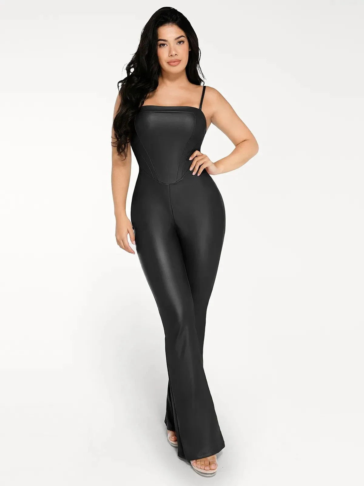Shapewear Kunstleder Korsett Oberteil Schlankmachendes Overall