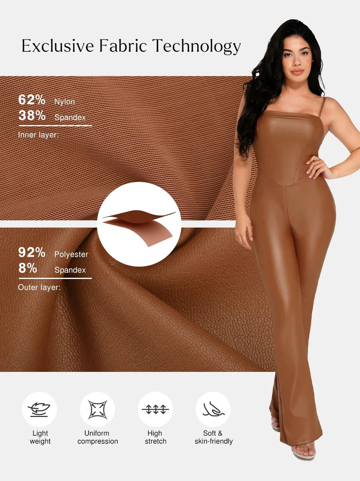 Shapewear Kunstleder Korsett Oberteil Schlankmachendes Overall