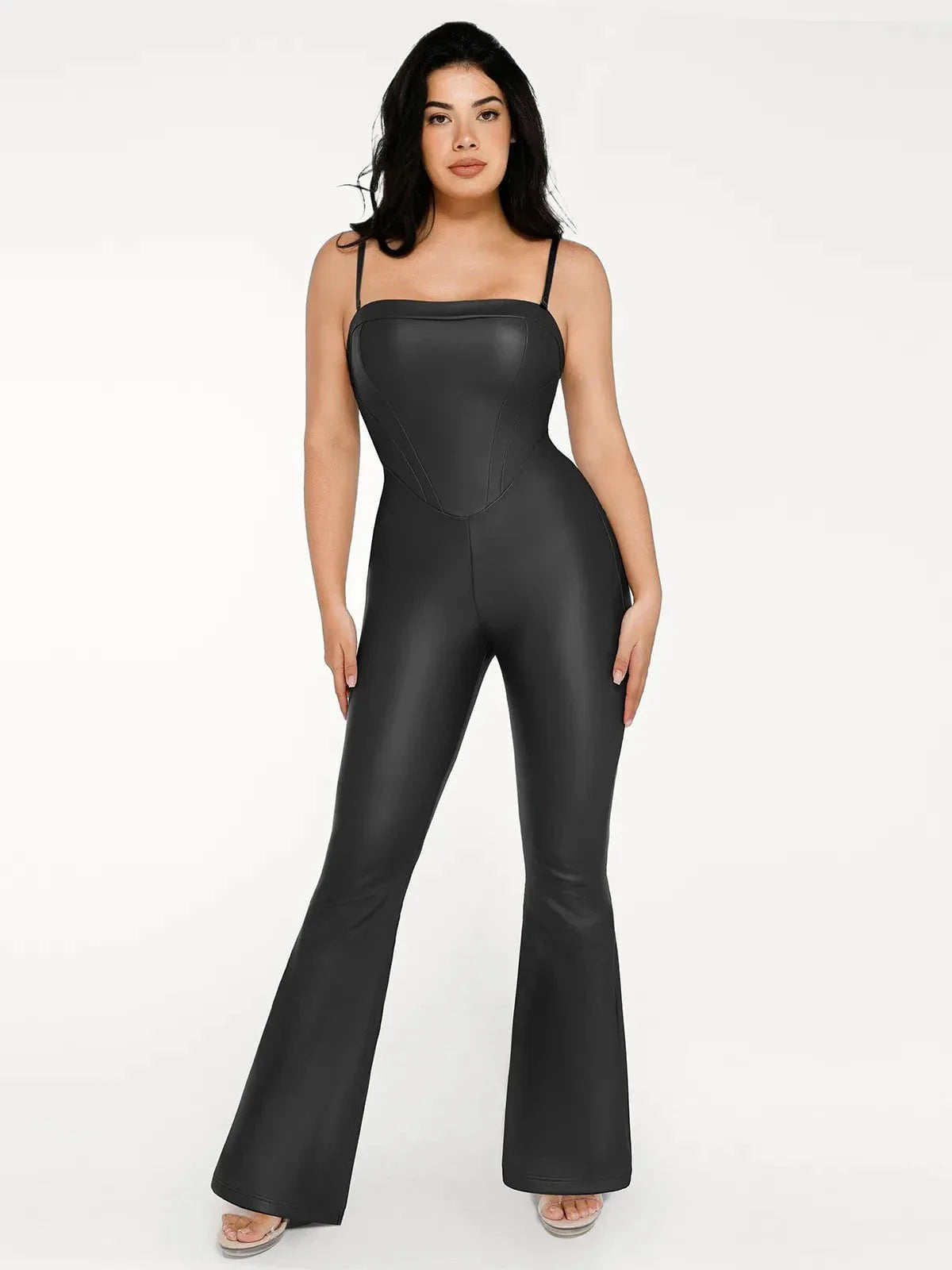 Shapewear Kunstleder Korsett Oberteil Schlankmachendes Overall