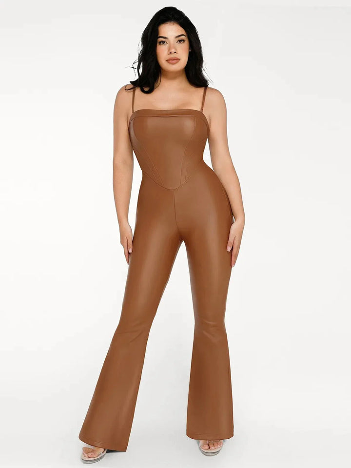 Shapewear Kunstleder Korsett Oberteil Schlankmachendes Overall