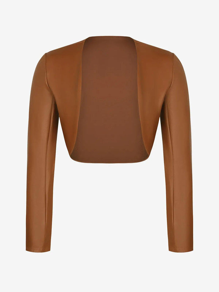 Formendes, pseudo-ledernes Korsett-Overall-Set