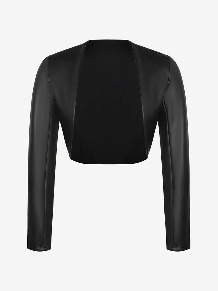 Formendes, pseudo-ledernes Korsett-Overall-Set
