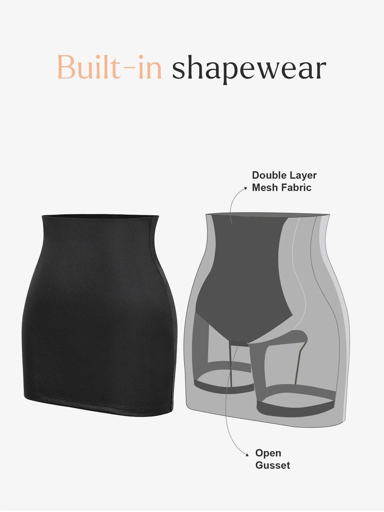 Shapewear Kunstleder Stundenglass-Ausschnitt Korsett Body mit Po- lifting und Rock-Set