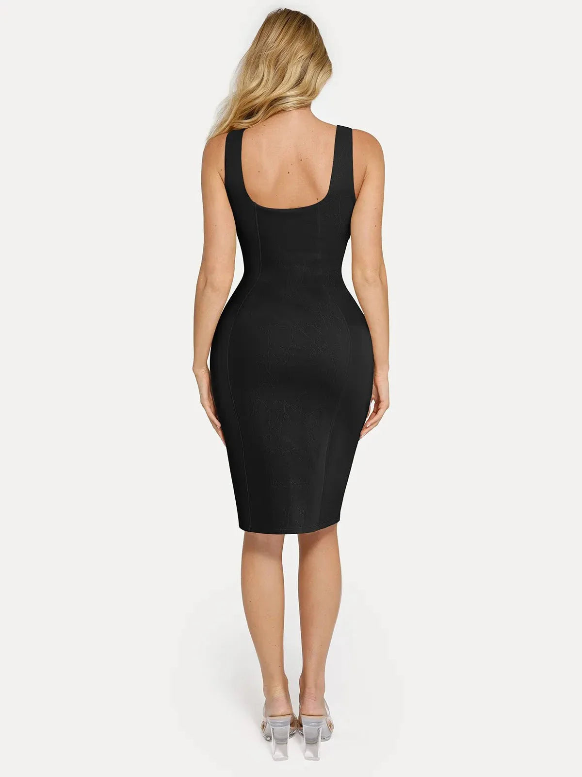 Formende Plüsch-Bodycon-Skulptur-Kleid mit Schlitz im Midi-Format