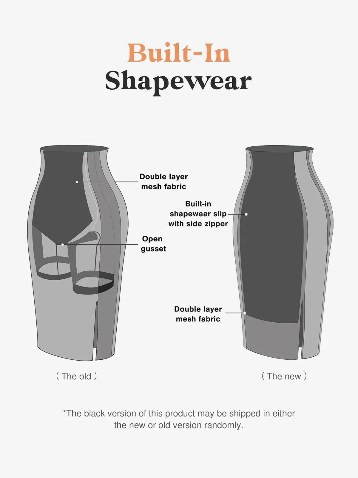 Formende Silikon-Leder-Midi-Rock mit Seitenschlitz