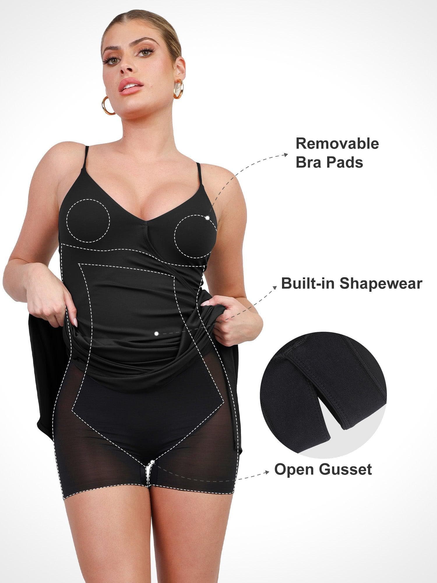 Shapewear formender Wickel-Midikleid