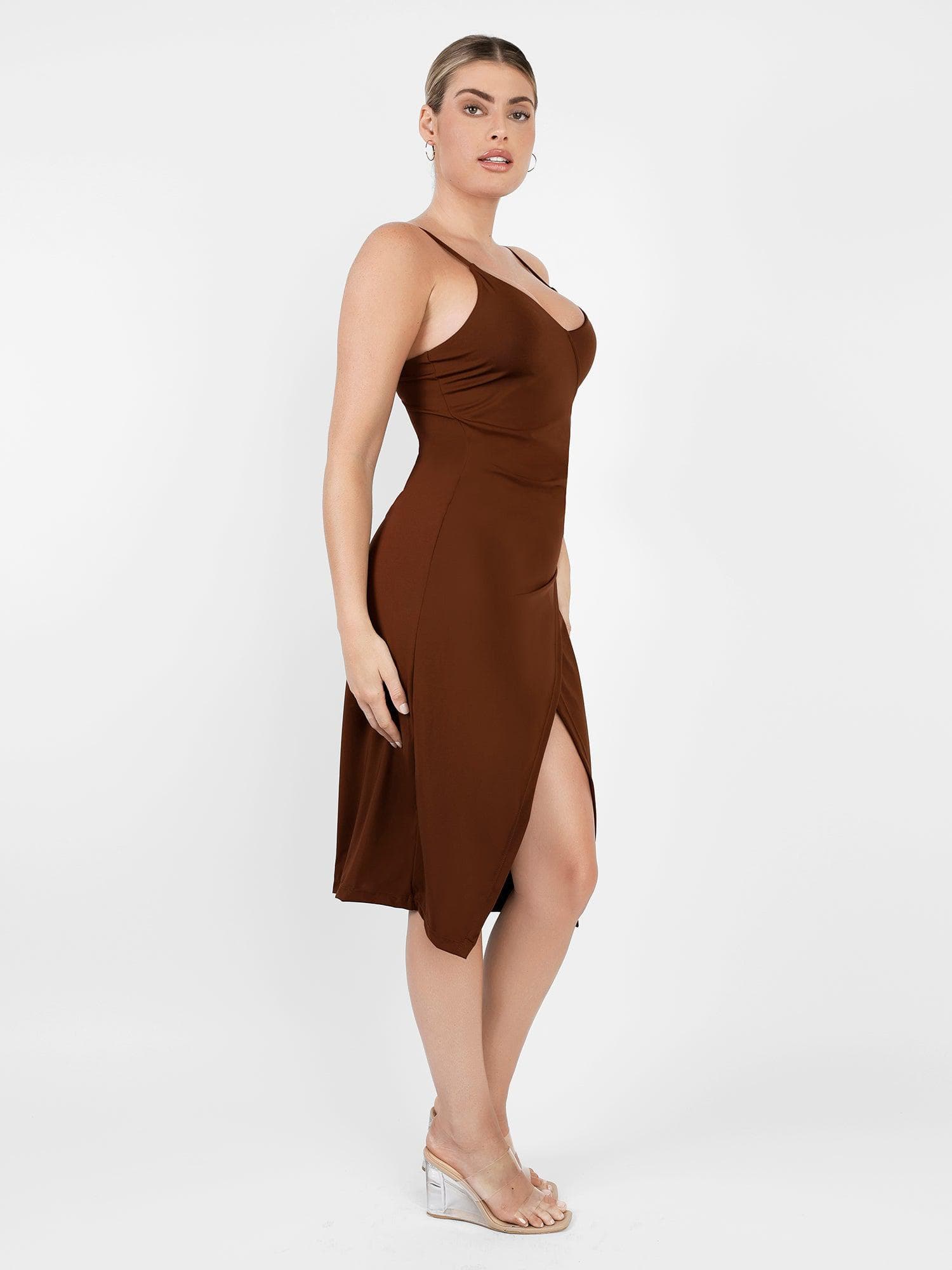 Shapewear formender Wickel-Midikleid