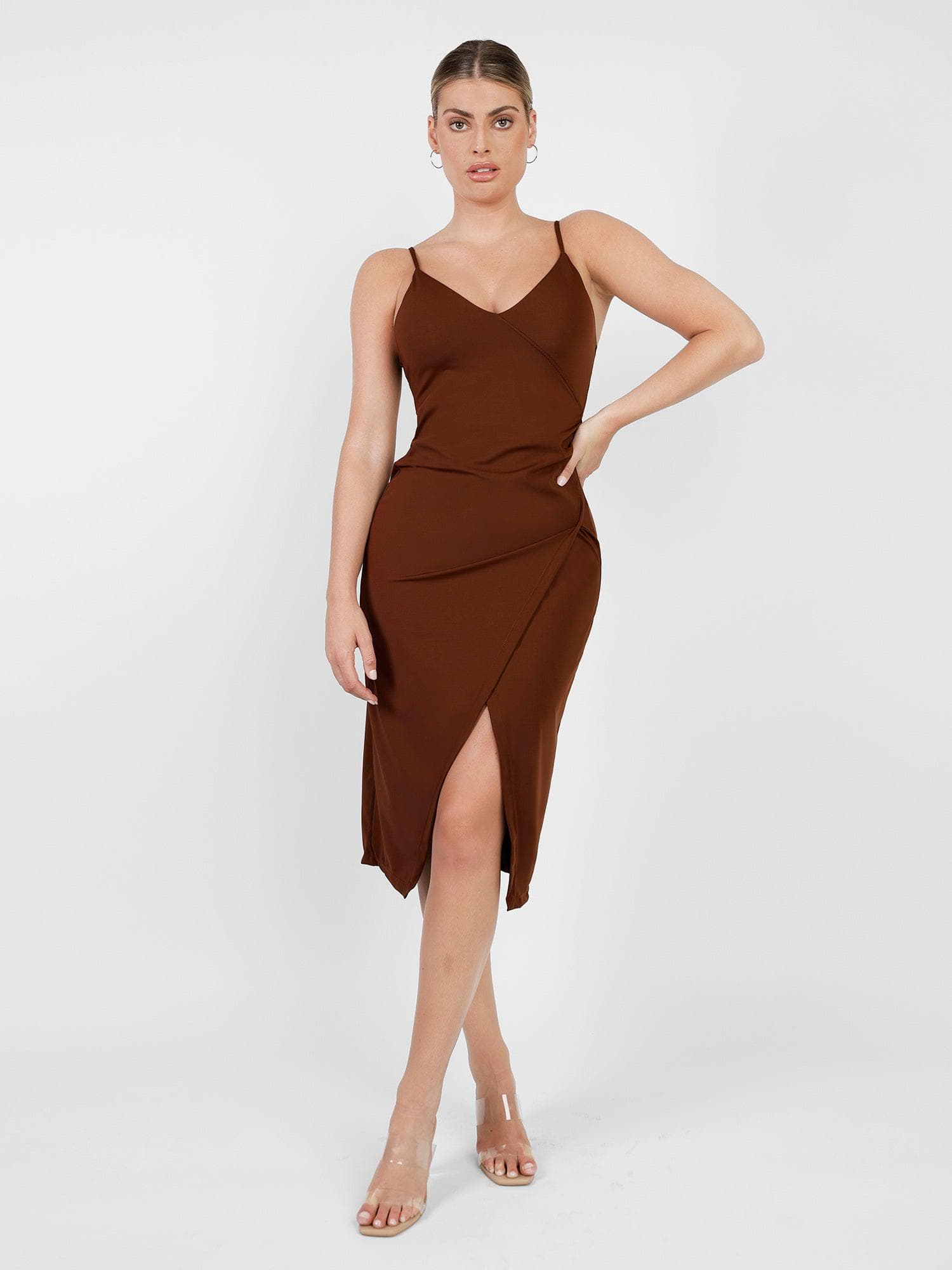 Shapewear formender Wickel-Midikleid