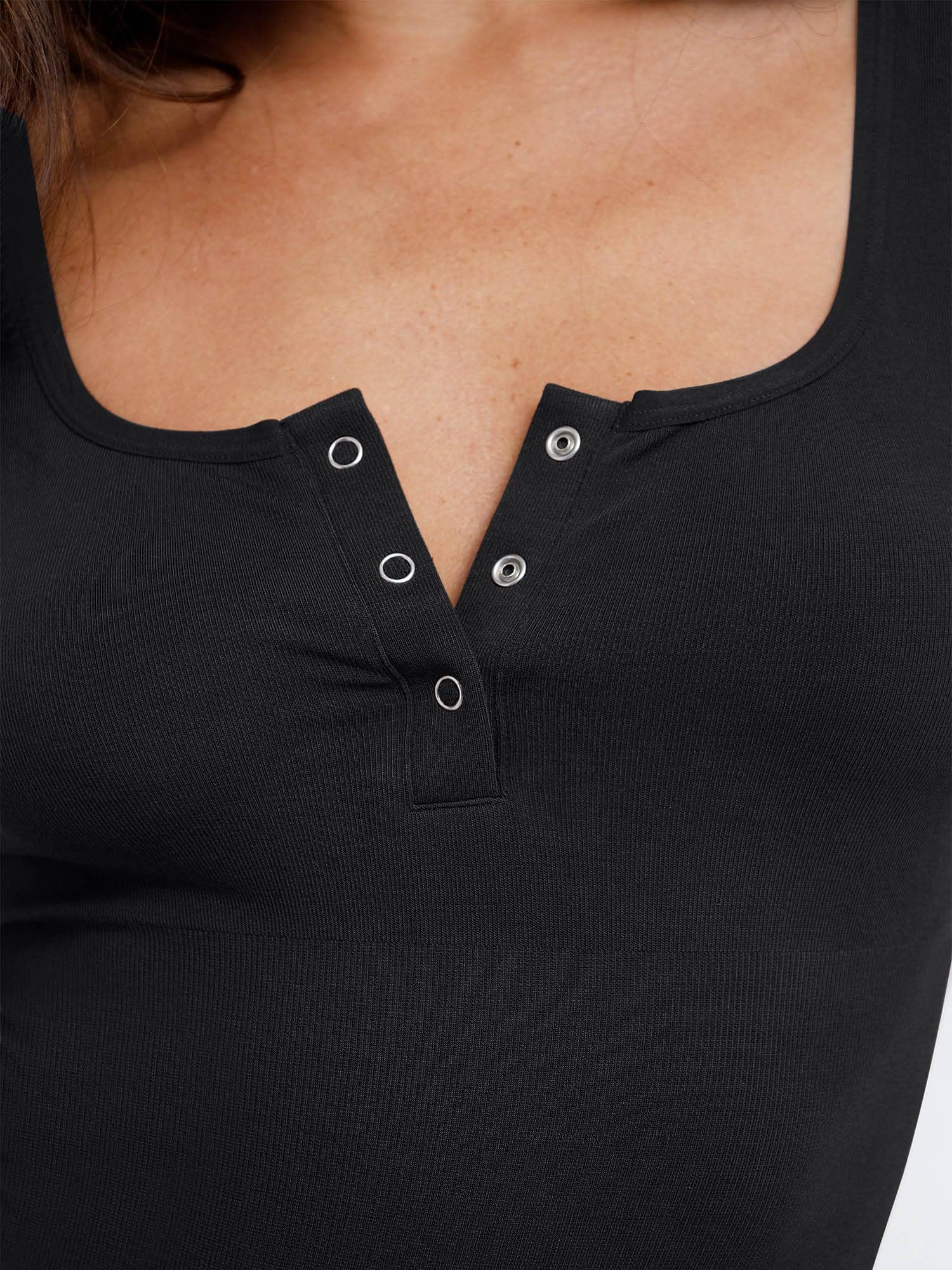 Nahtlose Modal Henley Tank Bodysuit shapewear