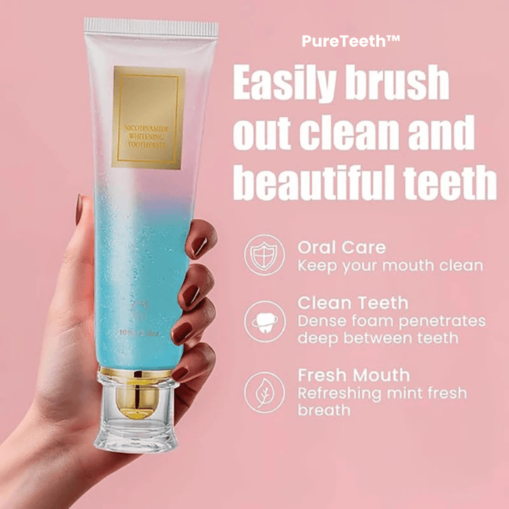 (1+1 GRATIS) PureTeeth™ Niacinamid Zahnaufhellung Zahnpasta