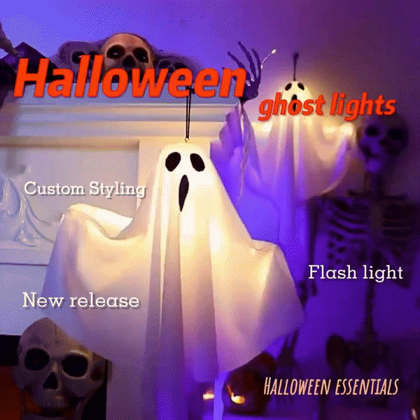 Halloweengehängte Horror-Requisiten mit Lichtern