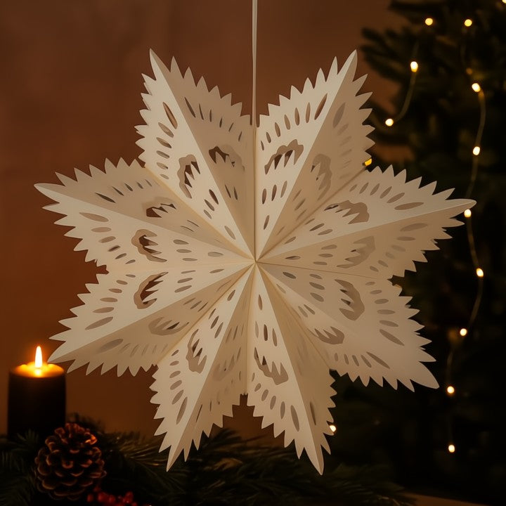 Schneeflocken Weihnachten Laterne – Warmes Licht, Winterzauber