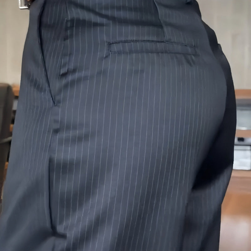 Damen Hochtaillierte Legere Gerade Blazer-Hosen
