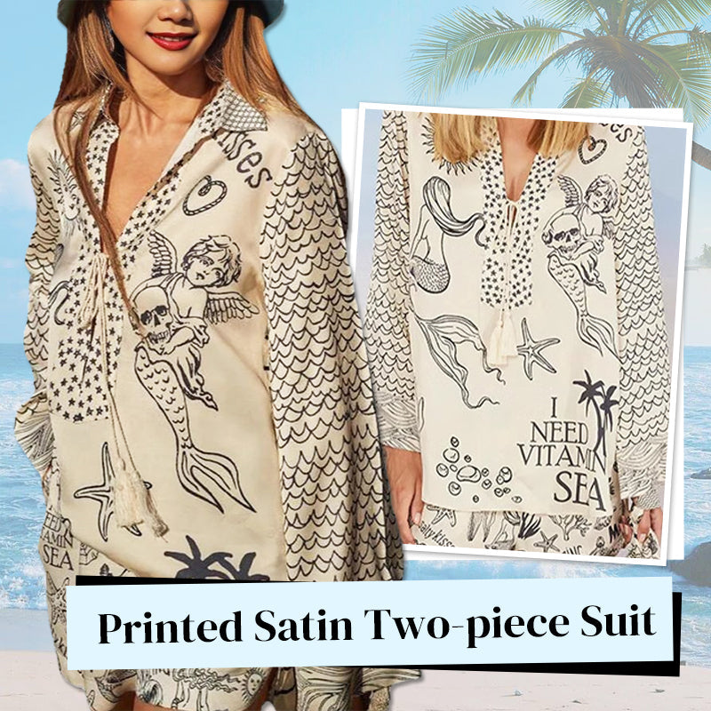 Rochella™ – Satiniertes Set mit einzigartigem Print und Quasten-Details