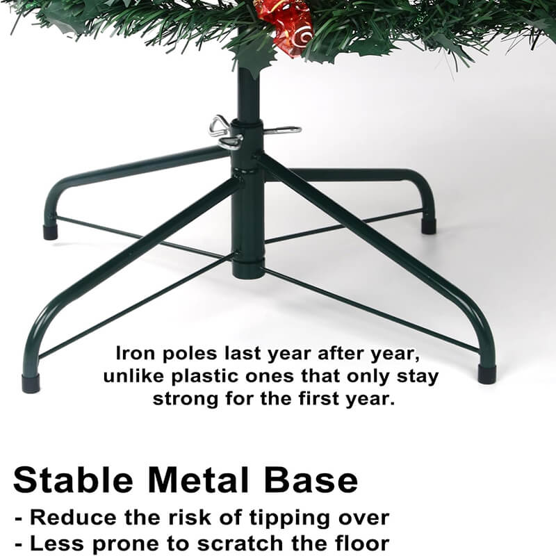 Faltbarer Weihnachtsbaum mit Dekorationen